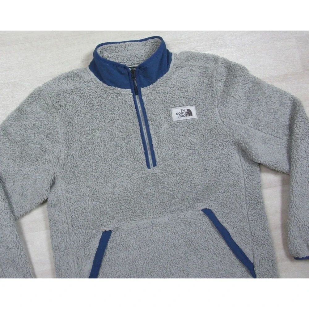 The North Face Campshire Sherpa Fleece Pullover Men's (L) Gray Quarter Zip